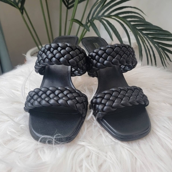 BNWT Michael Kors - Black Braided Mule Strappy High Heel - Women's Size 8 - Picture 4 of 6